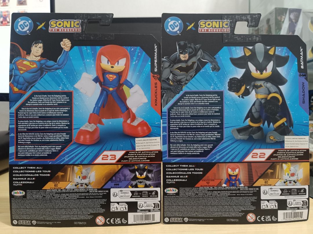 Shadow as Batman & Knuckles as Superman set (Sonic x DC) (Category: Figurines & Statues) located in Bulacan. Submitted by ernesto_12 (Listing ID 1429399332, Image 2). Description: Brandnew/Sealed Sonic the Hedgehog x DC Comics Action Figure - Shadow as Batman - Knuckles as Superman No breaking of set Marilao Bulacan Payment via gcash or Landbank/BDO only .