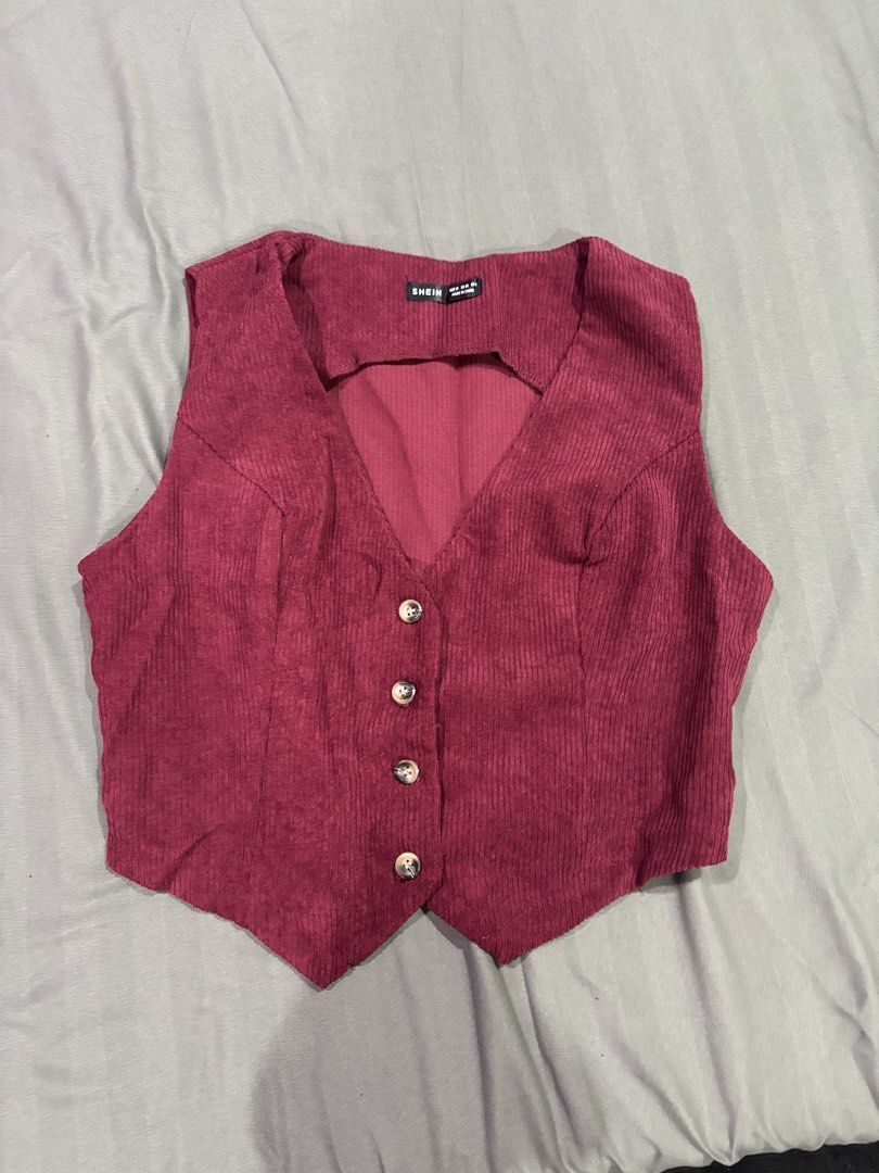 SHEIN Corduroy Button Front Vest (Category: Others Tops) located in Makati City. Submitted by sfluvs (Listing ID 1429436561, Image 1). Description: Haven't been used, just an extra top and need to declutter..