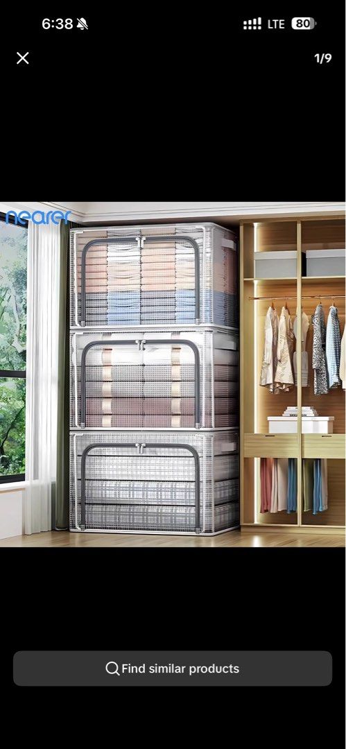 Storage Clothes Organizer (Category: Storage Boxes & Baskets) located in Marikina City. Submitted by sp8cious (Listing ID 1429432899, Image 1). Description: Bought from Tiktok Shop for 150 Tried to use but too small.