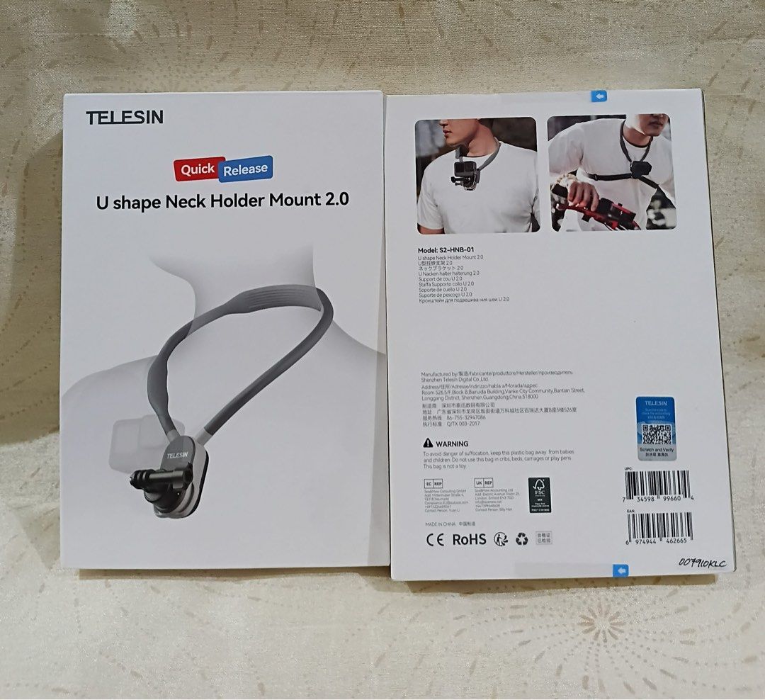 Telesin U Shape Neck Holder Mount 2.0 (Category: Mounts & Holders) located in Manila. Submitted by cutiecie (Listing ID 1429404247, Image 2). Description: TELESIN U Shape Neck Holder Mount 2.0 – Quick Release Action Camera Mount Brand new TELESIN U Shape Neck Holder Mount 2.0 with quick release design for easy setup and removal. Perfect for GoPro, DJI Osmo Action, Insta360 and other action cameras. Lightweight, flexible, and comfortable to wear—i