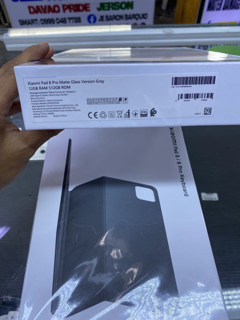 Xiaomi Pad 8 Pro Matte Glass Version with keyboard (Category: Xiaomi) located in San Juan City. Submitted by rodelmarllemit (Listing ID 1429475890, Image 2). Description: Brand new Xiaomi Pad 8 Pro Matte Glass Version with Keyboard Rom: 512gb Ram:12gb Color: Gray Mode of Payment: •Cash •Bank Transfer •GCash & Maya Installment: •Credit Card •Ggives •Cash on Delivery •Shipping •Meet Up •Trade In You can visit our Physical store in Stall number Y-21