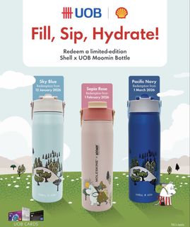 Last piece, all colors available Shell x UOB Moomin Bottle - Limited ...