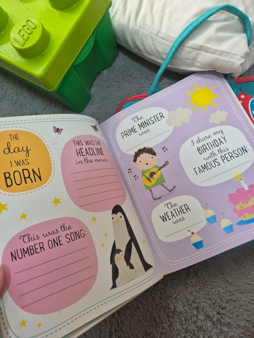 Baby Record Book (Category: Children's Books) located in Taguig. Submitted by melishlove (Listing ID 1424597308, Image 3). Description: Baby record book is perfect for documenting your little one's milestones. It includes pages for family photos, details about the day they were born, and space to record their firsts. The book features colorful illustrations and prompts to help you create a lasting keepsake. It's a great way to cherish memories an