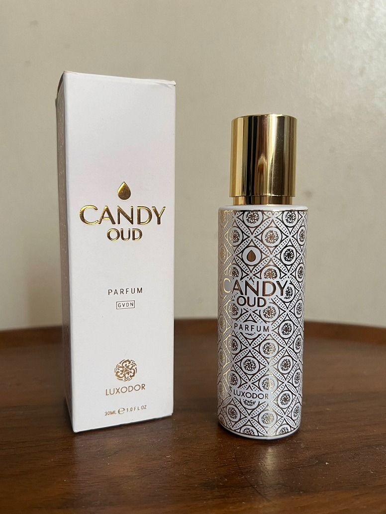 Candy Oud Parfum by Luxodor (17/30mL) (Category: Fragrance & Deodorants) located in San Pedro. Submitted by cherelune (Listing ID 1424577407, Image 1). Description: About 17mL of 30mL remaining, with box. Please note that this is an estimate based on how much I've decanted and used. Please see photos for reference. What you see is what you get. Authentic Luxodor Candy Oud is a dupe for Lancome Oud Bouquet. Top Notes: Rose, Saffron Middle Notes: W