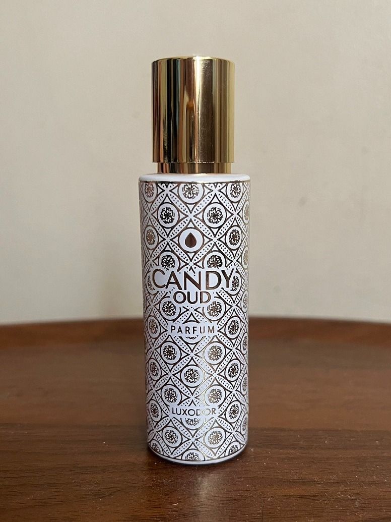 Candy Oud Parfum by Luxodor (17/30mL) (Category: Fragrance & Deodorants) located in San Pedro. Submitted by cherelune (Listing ID 1424577407, Image 2). Description: About 17mL of 30mL remaining, with box. Please note that this is an estimate based on how much I've decanted and used. Please see photos for reference. What you see is what you get. Authentic Luxodor Candy Oud is a dupe for Lancome Oud Bouquet. Top Notes: Rose, Saffron Middle Notes: W