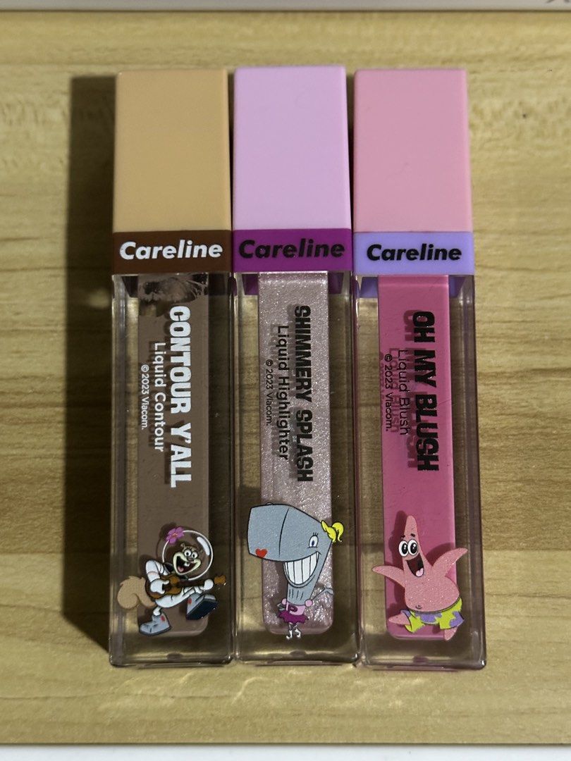 Careline Liquid Blush, Contour & Highlighter (Category: Makeup) located in Manila. Submitted by charlixcx21 (Listing ID 1424637836, Image 1). Description: Selling Careline contour, blush and highlighter as bundle for ₱500 nalang. used twice only! swatch lang.
