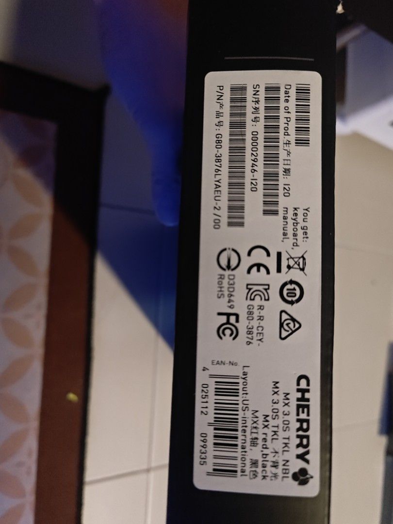 Cherry MX 3.0S TKL NBL Mechanical Keyboard445179235003934720