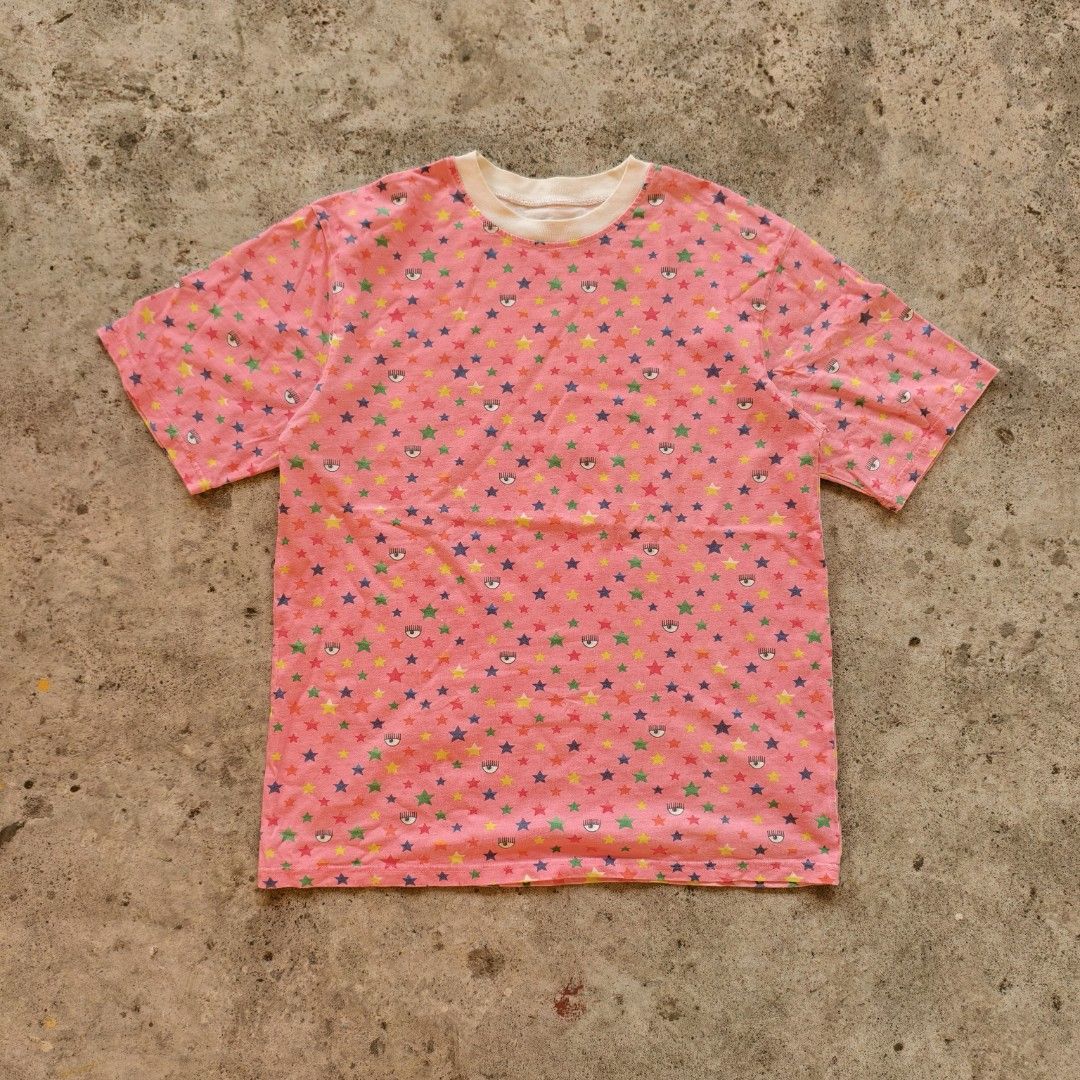 Chiara Feragni × Marni AOP tee (Category: Shirts) located in Quezon City. Submitted by kieshi (Listing ID 1424608984, Image 1). Description: cut tag, rough size S-M actual dimensions as measured flat: 20.5 x 26.5W slight fading and pilage, fabric quality is unaffected and cut tag still in great condition tags: retro vintage italian blogger and influencer collaboration luxury brand avante garde kawaii core all over print mod: jnt, lalamove loc: zi