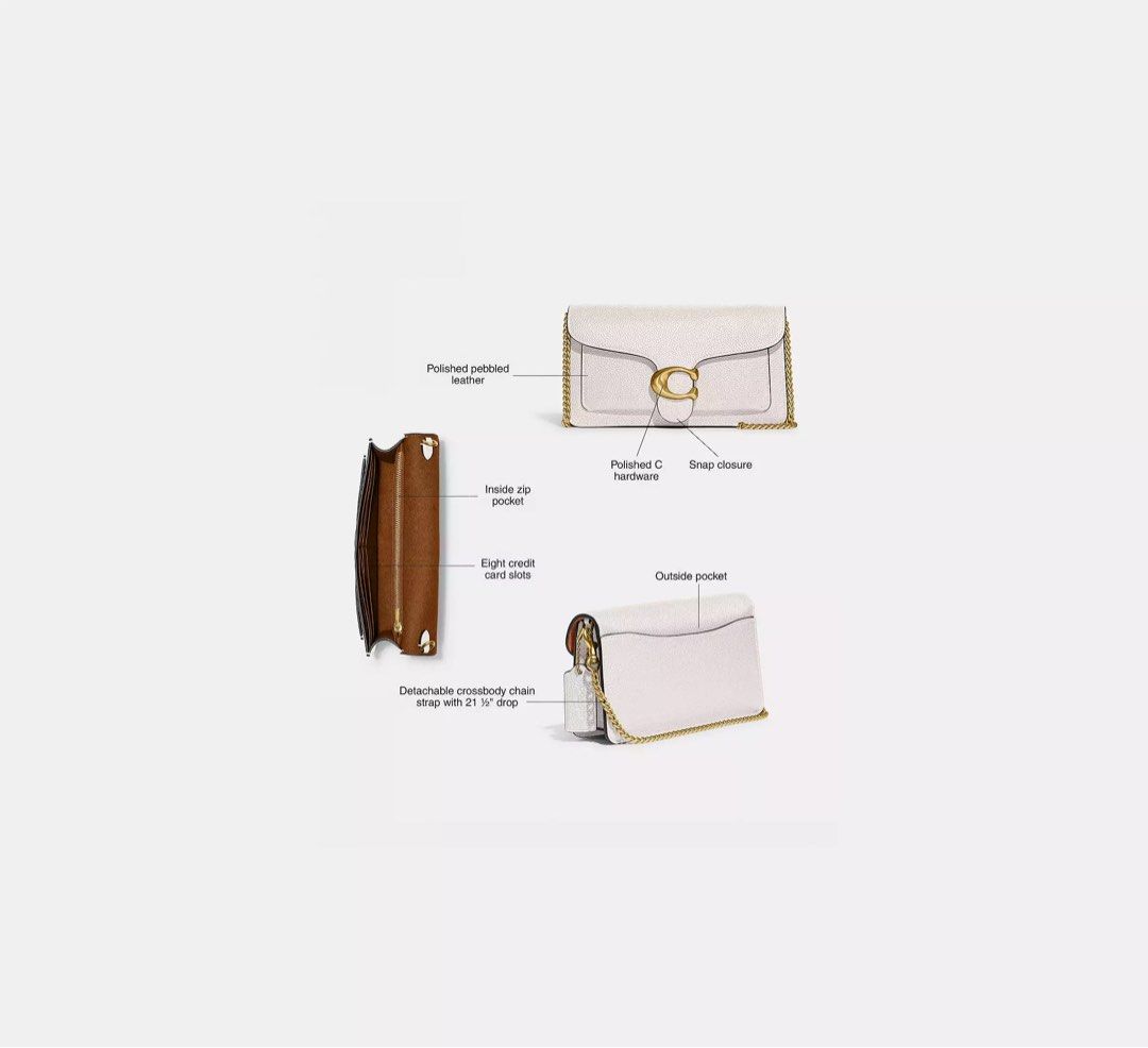 COACH Tabby Chain Clutch (Category: Luxury Bags & Wallets) located in Quezon City. Submitted by xo.cart (Listing ID 1424522912, Image 3). Description: 🍁 PASABUY / PRE-ORDER 🍁 🇨🇦 sourced 🛍️ COACH outlet 💯 authentic 🛒 layaway accepted (+2.5%) available color/s: • Brass/Chalk • Silver/Black • Brass/Black ETA: April 5, 2026.
