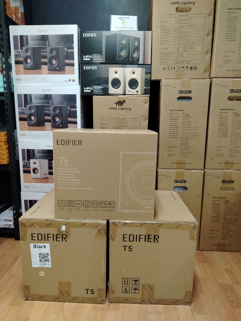 Edifier T5 Powered Subwoofer (Category: Soundbars, Speakers & Amplifiers) located in Pasig City. Submitted by technofuseofficial (Listing ID 1424566607, Image 1). Description: Edifier T5 Powered Subwoofer Original and Brand NEW Store Location: 4F Unit 402, 604 Shaw Boulevard, Barangay Kapitolyo, Pasig City Same Day Delivery: - Lalamove delivery within Metro Manila - For walk-ins: Always PM first for item availability - We are also open for night 