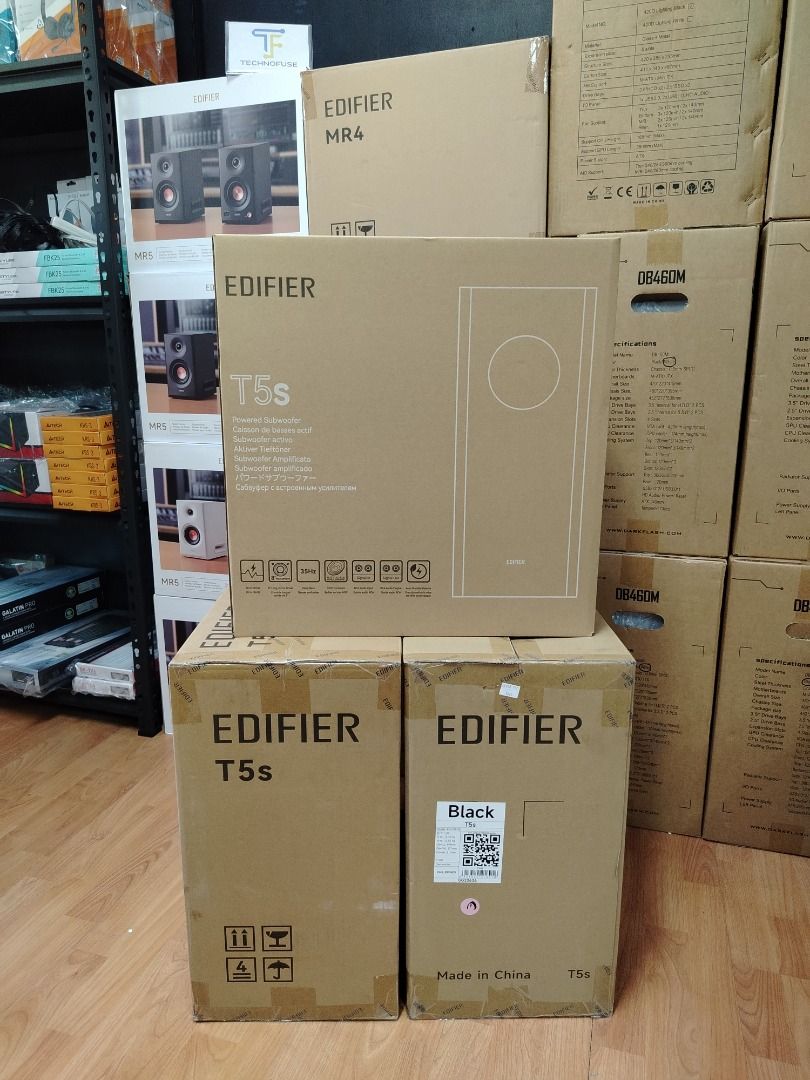 Edifier T5s Powered Subwoofer Black (Category: Soundbars, Speakers & Amplifiers) located in Pasig City. Submitted by technofuseofficial (Listing ID 1424567292, Image 1). Description: Edifier T5s Powered Subwoofer Black Original and Brand NEW Store Location: 4F Unit 402, 604 Shaw Boulevard, Barangay Kapitolyo, Pasig City Same Day Delivery: - Lalamove delivery within Metro Manila - For walk-ins: Always PM first for item availability - We are also o
