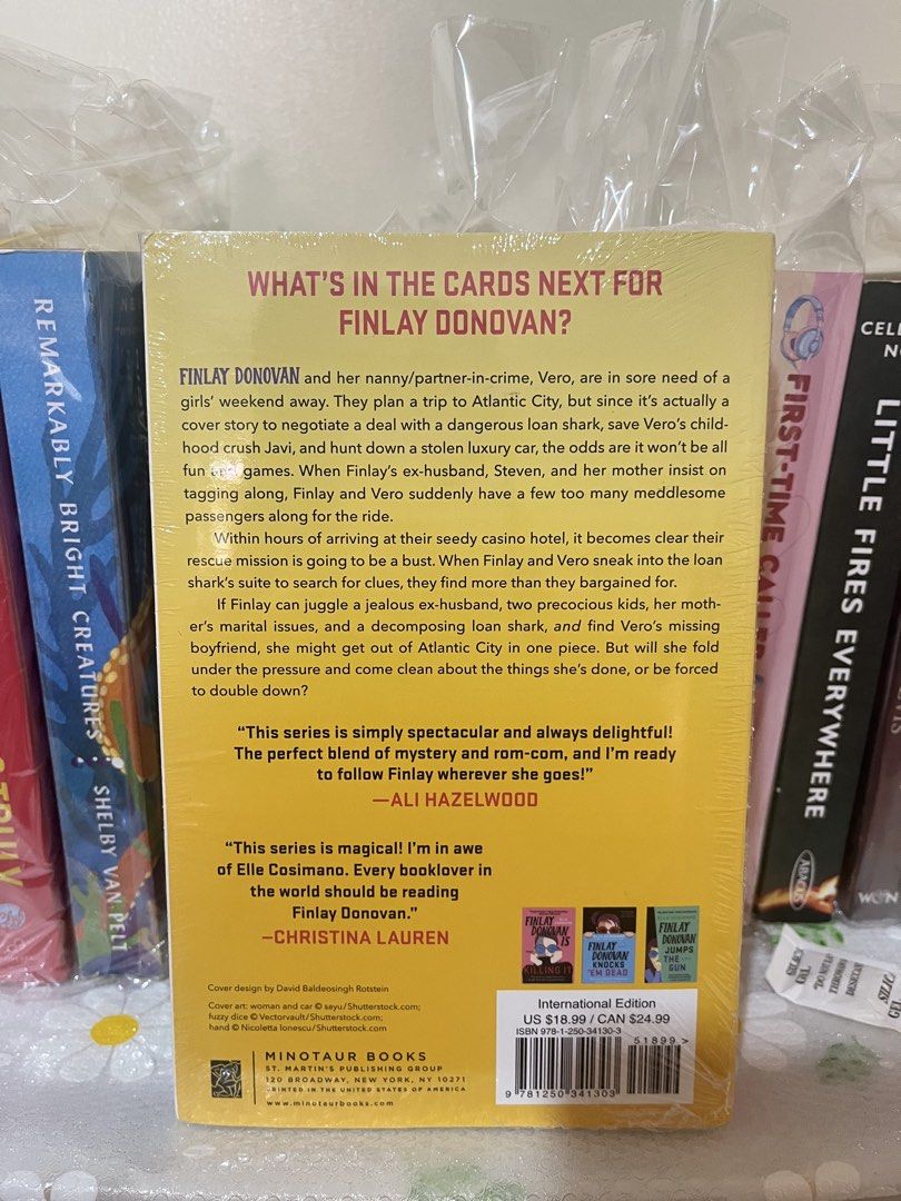 Finlay Donovan Rolls the Dice by Elle Cosimano (Category: Storybooks) located in Palo. Submitted by nicarnman (Listing ID 1424552321, Image 2). Description: Finlay Donovan Rolls The Dice Brand New; Sealed Bought from Big Bad Wolf RFS: Decluttering ❌NO LOWBALLING❌.