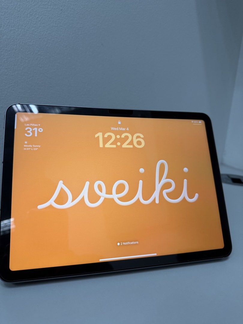 iPad Air 11-inch (M2) Cellular + WiFi (Category: iPad) located in General Trias. Submitted by rva_gadgets (Listing ID 1424558235, Image 2). Description: *Batter Health : 100% *Charge Cycle Count : 38 only *RFS : upgrade What you are about to buy: *super duper slightly used iPad Air M2 11 inch *Any SIM card will work Bnew Price : P52,990 Reference: Powermac website PM for faster transaction, bawal barat, bawal scam. Las Piñas / Cavite area .