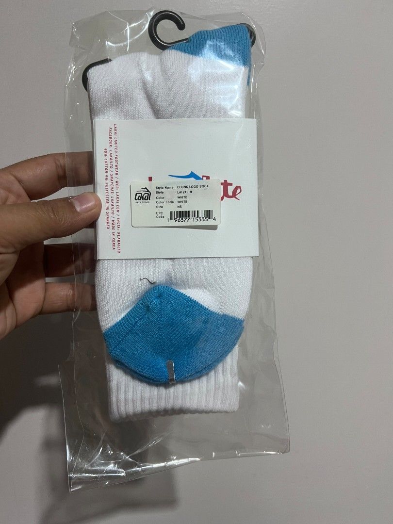 Lakai x Chocolate Chunk Logo Socks - White (Category: Socks) located in Manila. Submitted by thriftstore34 (Listing ID 1424686354, Image 2). Description: NS on tag (No Size) Free size Brand new with tags Never Used 🏷️499, add shipping fee ❎No COD/ COP.