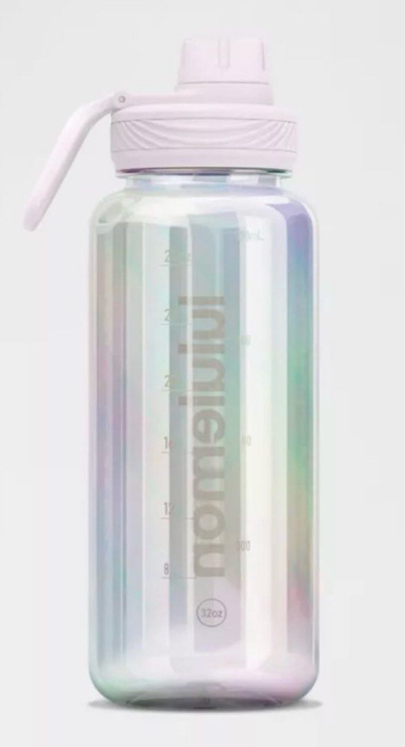 Lululemon 32oz Water Bottle (Category: Water Bottles & Tumblers) located in Pasay City. Submitted by trendystash (Listing ID 1424555755, Image 1). Description: - 32oz water bottle - Pearlescent finish - Convenient handle - Measurement markings - Secure lid with drinking spout - Unused.
