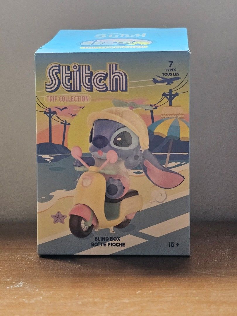 Miniso Stitch Trip Collection Blind Box Figurine (Category: Designer & Blind Box Toys) located in Quezon City. Submitted by findsbydavie (Listing ID 1424604626, Image 1). Description: - - Comes with box - Good as new - Motorcycle and Stitch stands on its own - Motorcycle steering can be turned - Wheels work - Hat spinny thing spins RFS: decluttering Non-negotiable price.