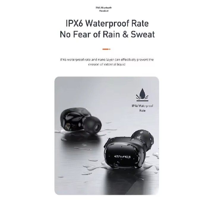 ORIGINAL Awei TWS Bluetooth Earbuds (Category: Earphones) located in Manila. Submitted by iliasjen (Listing ID 1424699041, Image 3). Description: Awei T13 Pro Smart Touch In-Ear Bluetooth Earphone Earbuds with Charging Case IPX6 Waterproof Long Battery Life.