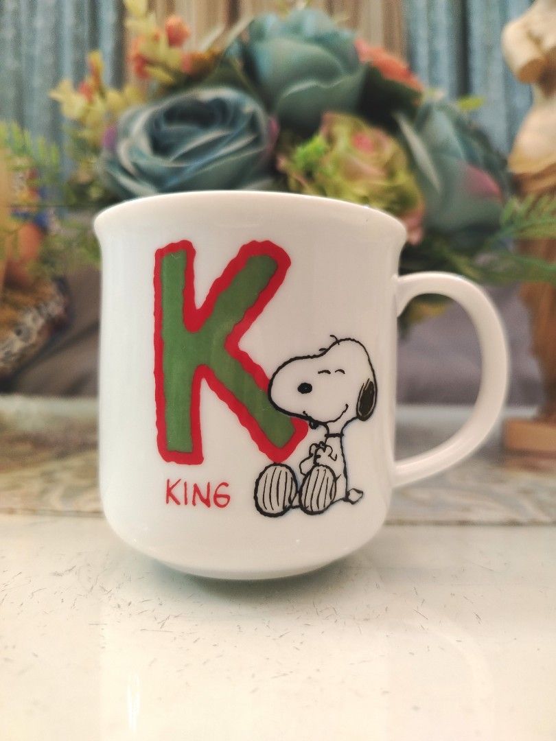 Peanuts Snoopy "K" Initial Teacup Mug (Category: Coffee & Tea Tableware) located in San Fernando. Submitted by jpmarketplace2023 (Listing ID 1424611935, Image 1). Description: 💚 All items are authentic from Japan. 💛 MOP: GCash (❌️ GCash Protect) 🩵 MOD: LBC only (❌️ S. Checkout, COD, COP) 💙 Meet-up: Vista Mall, San Fernando, Pampanga 💜 All items are on-hand. 🧡 First to pay gets the item first. ❤️ Breakable items are packed with care and caut