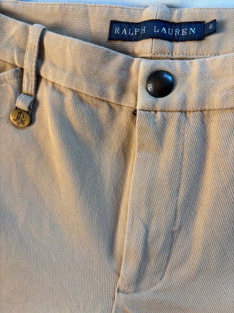 Ralph Lauren Riding Pants Size 6 (Category: Jeans) located in Tarlac. Submitted by vectorreyes (Listing ID 1424630497, Image 2). Description: - Ralph Lauren riding pants - Size 6 ( Best fit for 27-30inches) - Tan color - Suede knee patches - Button closure - Button detail at ankle - Classic tailored fit - Perfect for equestrian or casual wear.