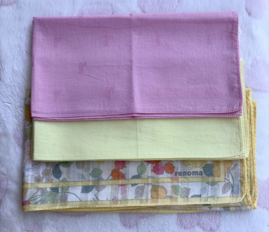 RENOma handkerchief sold per set (Category: Handkerchief & Pocket Squares) located in Cavite. Submitted by ML_Scents2021 (Listing ID 1424701420, Image 2). Description: Pre loved Good condition.