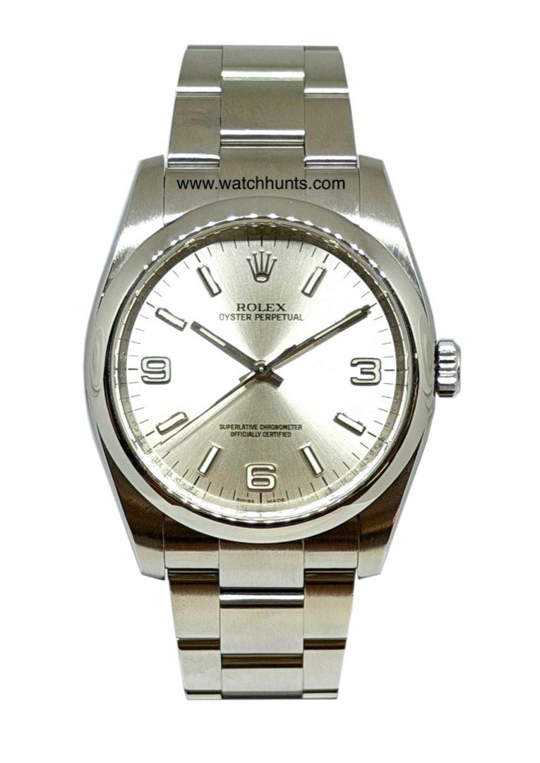 Rolex Oyster Perpetual 36 116000 Silver Dial (2012) (Category: Watches) located in Singapore. Submitted by watchhunts (Listing ID 1424558136, Image 1). Description: Visit our tele group for live updates! watchhunts Rolex Oyster Perpetual 36 Model No. - 116000 Condition - Pre-Owned, Polished In-house serviced Case Material - Stainless Steel Case Diameter - 36mm Movement - Automatic Certificate Details - Yes, Local AD Feb 2012 Box - Yes.