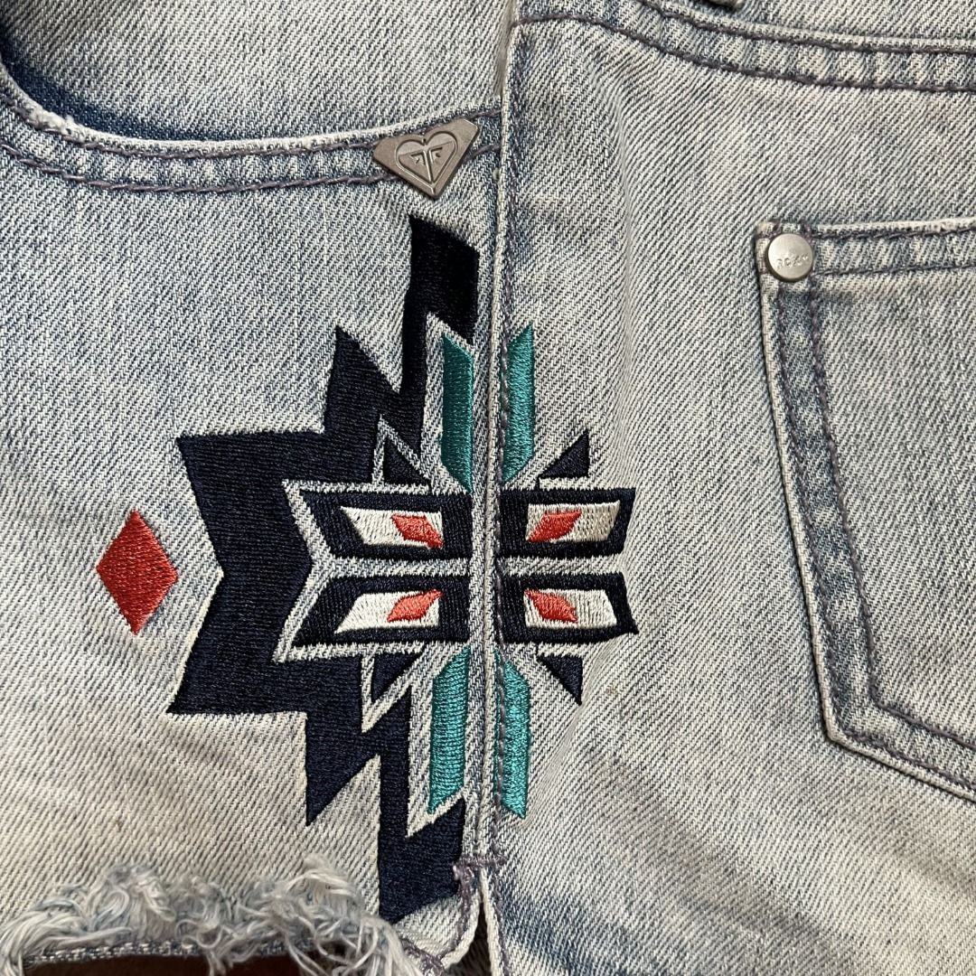 Roxy Y2K Boho Aztec Embroidered Micro Shorts COACHELLA VIBES (Category: Shorts) located in Manila. Submitted by dadabili (Listing ID 1424576497, Image 2). Description: Please note: Measurements are taken while laid flat and not stretched. Allow a small margin of error due to manual measuring. Colors may appear slightly different due to lighting conditions and screen settings. You may request additional photos before purchasing. Price is negotiabl