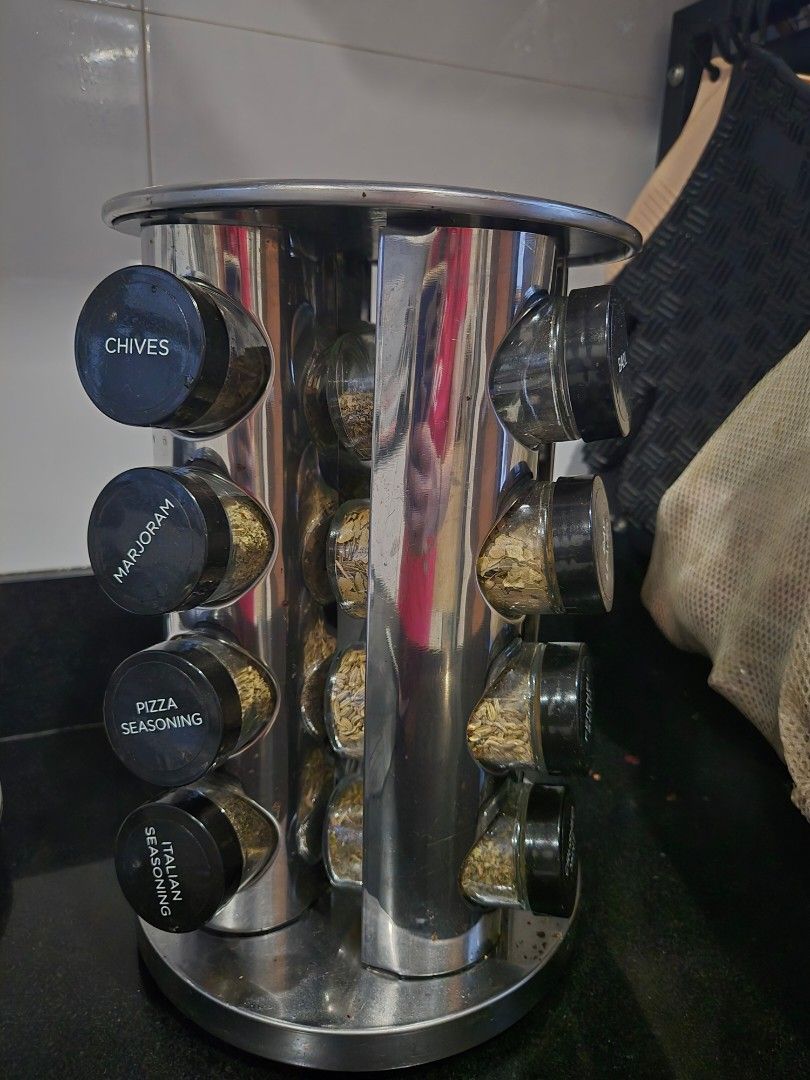 Spice carousel / spice rack (Category: Other Kitchenware & Tableware) located in Pasig City. Submitted by izzy0202 (Listing ID 1424702761, Image 2). Description: purchased for Php2,999 from True Value -with useable spices and herbs.