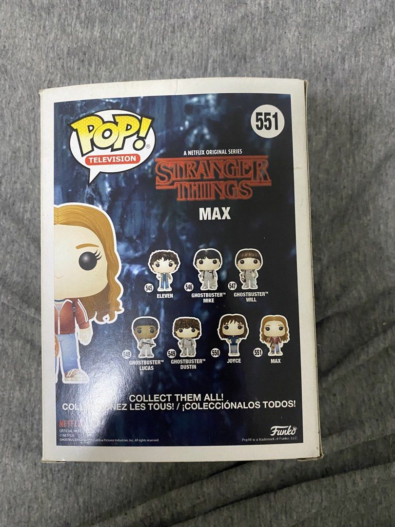 Stranger Things Funko Pop Max [RARE 100% Authentic] (Category: Designer & Blind Box Toys) located in Manila. Submitted by pingulover69 (Listing ID 1424569145, Image 3). Description: - Authentic Stranger Things Max Funko Pop. - Rare find for collectors. - Features Max from the hit series. - Vinyl figure in original box. - Open for price negotiations.