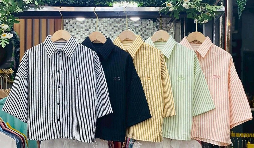 Striped Oversized Shirt (Category: Shirts) located in Manila. Submitted by rocillocin64338 (Listing ID 1424598717, Image 2). Description: - Oversized striped shirt - Collared neckline - Short sleeves - Small chest logo - Available colors: Pink, Blue, Yellow, Black - Relaxed fit - Lightweight fabric - Ideal for casual wear can fit upto xl.
