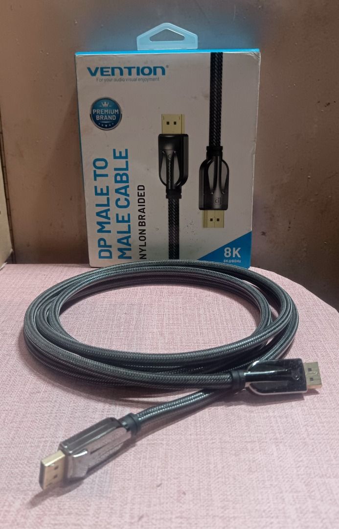 Vention Displayport 1.4 Cable (Category: Cables & Adaptors) located in Caloocan City. Submitted by anthonyhearts24 (Listing ID 1424625292, Image 1). Description: Please read description first. will not reply to questions that is already in here. thank you. Vention Displayport 1.4 Cable Both Male to Male Displayport Support Up to 8k @ 60hz Nylon Braided Durable 3 Meters Long Includes: Cable, Box Pickup location: Cal-asia direct distribution inc 9t