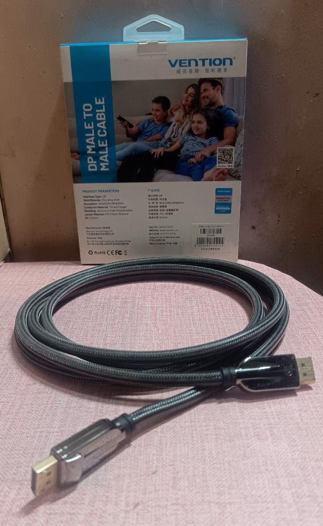 Vention Displayport 1.4 Cable (Category: Cables & Adaptors) located in Caloocan City. Submitted by anthonyhearts24 (Listing ID 1424625292, Image 2). Description: Please read description first. will not reply to questions that is already in here. thank you. Vention Displayport 1.4 Cable Both Male to Male Displayport Support Up to 8k @ 60hz Nylon Braided Durable 3 Meters Long Includes: Cable, Box Pickup location: Cal-asia direct distribution inc 9t