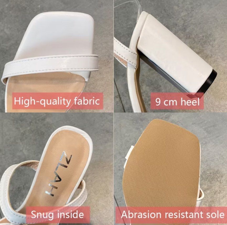 White Block Heel Sandals (Category: Heels) located in Pasig City. Submitted by decluttertrends (Listing ID 1424658061, Image 2). Description: -used once only during the oath taking!! - White block heel sandals - 9cm heel height - Comfortable and snug fit - Made with high-quality fabric - Abrasion-resistant sole - Secure ankle strap.
