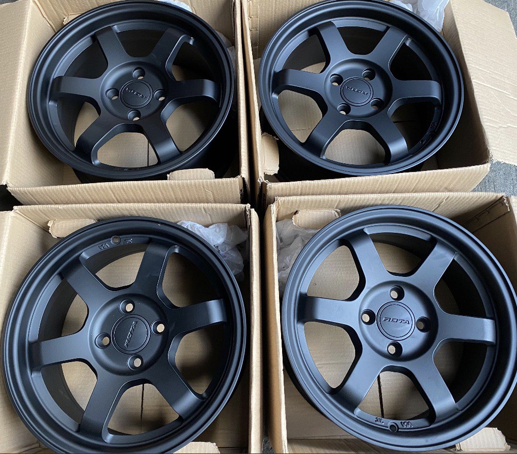 15” Rota Grid 2 Flatblack mags 4Holes pcd 100 Brandnew, Car Parts ...