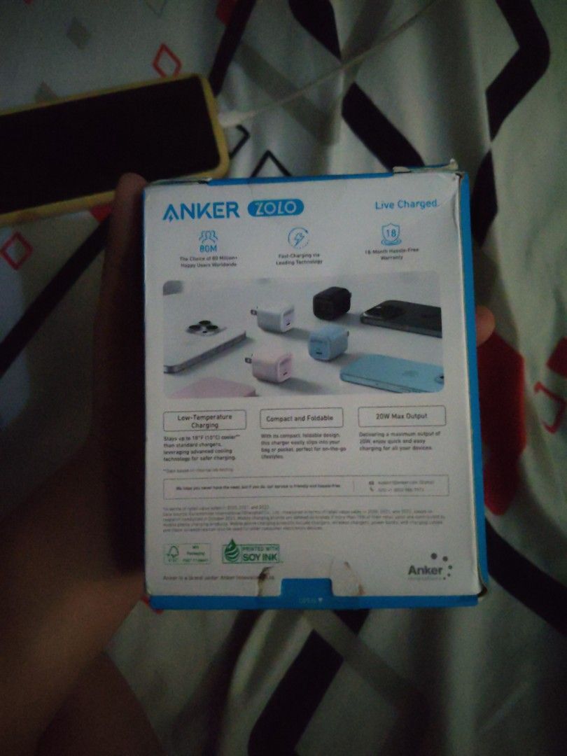 20watts anker adaptor (Category: Chargers & Cables) located in Manila. Submitted by prince__24 (Listing ID 1424775972, Image 2). Description: nasa pic na details.