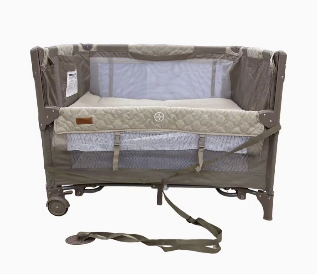 Apruva 3-in-1 Crib, Co sleeper, Playpen (Category: Cots & Cribs) located in Manila. Submitted by declutterforamari (Listing ID 1424774188, Image 2). Description: Apruva crib playpen functions as a playpen, co-sleeper, and a playhouse. It features airy mesh sides for ventilation and many more. It has auto-locking wheels for easy mobility and includes a diaper changer. It folds easily for storage. Freebies will be given.