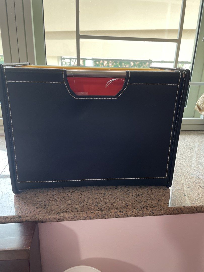 Black File folder document  Organizer with silver  Handle445999503272857600