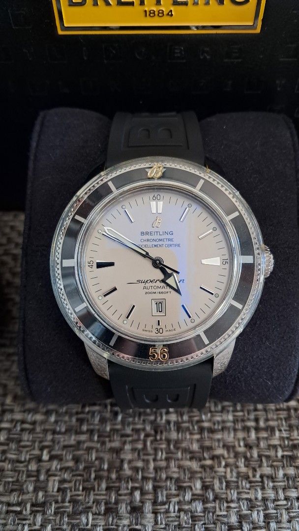 Breitling Superocean Heritage 46 Watch (Category: Luxury Watches) located in Santa Rosa. Submitted by majanice (Listing ID 1424769572, Image 1). Description: Breitling Superocean heritage watch inclusion complete with box and warranty card condition: very good working condition Important reminder Should you wish to offer to buy this watch payment accepted will be via Bank Transfer Reservation can be made within 3 days upon payment of downpayment 