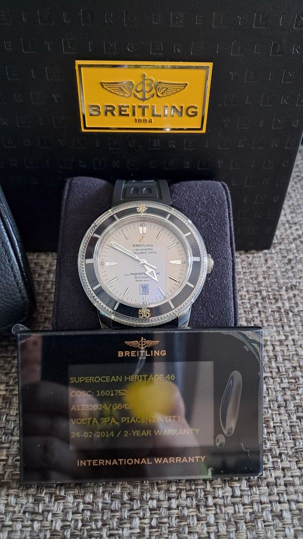 Breitling Superocean Heritage 46 Watch (Category: Luxury Watches) located in Santa Rosa. Submitted by majanice (Listing ID 1424769572, Image 3). Description: Breitling Superocean heritage watch inclusion complete with box and warranty card condition: very good working condition Important reminder Should you wish to offer to buy this watch payment accepted will be via Bank Transfer Reservation can be made within 3 days upon payment of downpayment 