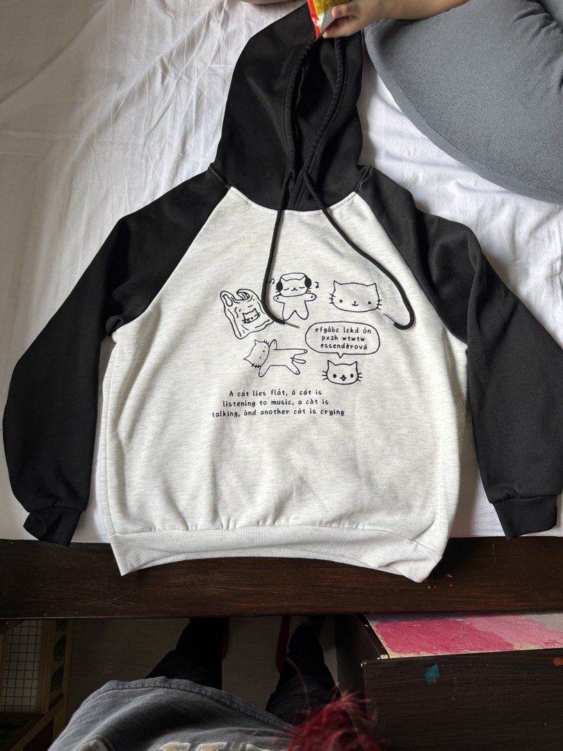 Cat Graphic Hoodie (Category: Coats, Jackets and Outerwear) located in Manila. Submitted by crazycat13 (Listing ID 1424728165, Image 2). Description: Opened but not used. Doesnt fit.