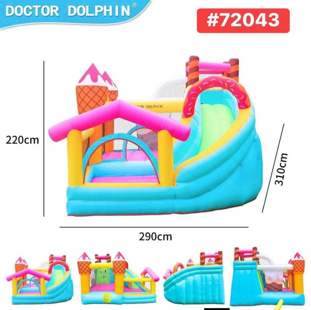 Doctor Dolphin Inflatable Bounce House with Slide (Category: Kids Toys) located in Manila. Submitted by minidivisoria (Listing ID 1424719165, Image 2). Description: Inflatable castle w/pump 220v 60hz Different design Inflatable castle 🏰.