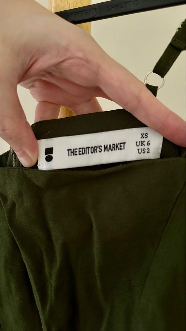 Editors Market Army Green Jumpsuit (Category: Dresses) located in Las Pinas. Submitted by audscams (Listing ID 1424788270, Image 2). Description: Lost the belt, but still so cute when worn. No stains or any issue 🤍.