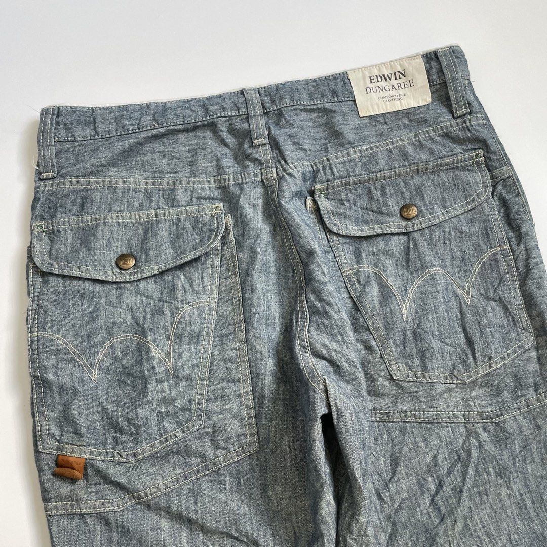 EDWIN DUNGAREE SHORT COTTON X BANANA (Category: Shorts) located in Imus. Submitted by streetgrails.ph (Listing ID 1424787730, Image 3). Description: EDWIN DUNGAREE SHORT 34x20, hem: 10 This Edwin jorts look clean and nice thanks to their condition, stitching, and the back pocket with a double-layer design. in excellent condition 9/10 color rate no issue imus cav loc! 📍 courier/mode of delivery: j&t or lalamove mode of payment: payment first thru