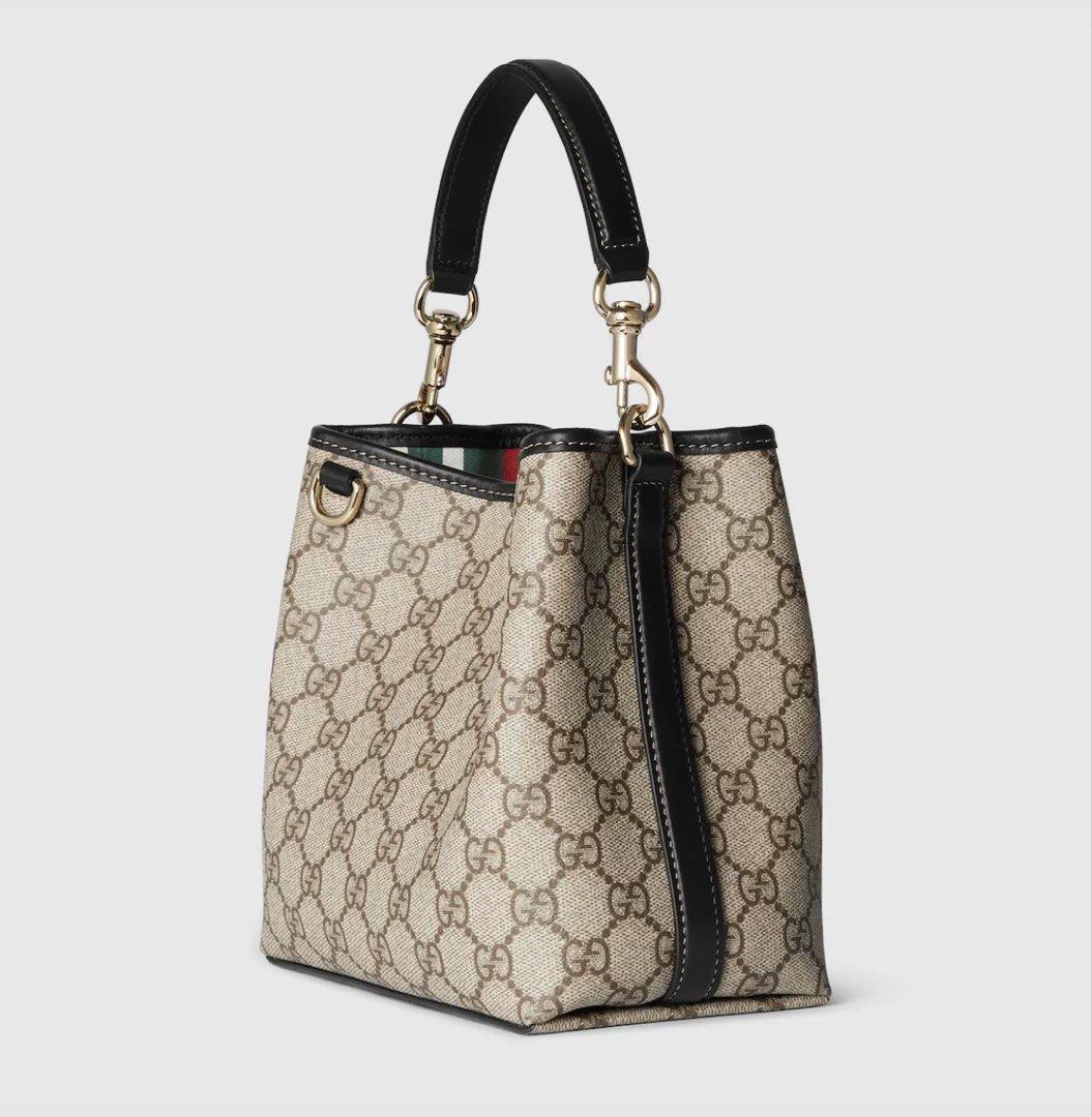 Gucci emblem small Bucket Bag (Category: Luxury Bags & Wallets) located in Makati City. Submitted by decluttering_28 (Listing ID 1424795210, Image 2). Description: GG emblem small bucket bag/crossbody Bought in greenbelt 4 Used 5 times only With box, cards, dust bag, receipt Current collection; still in stores Php105k.