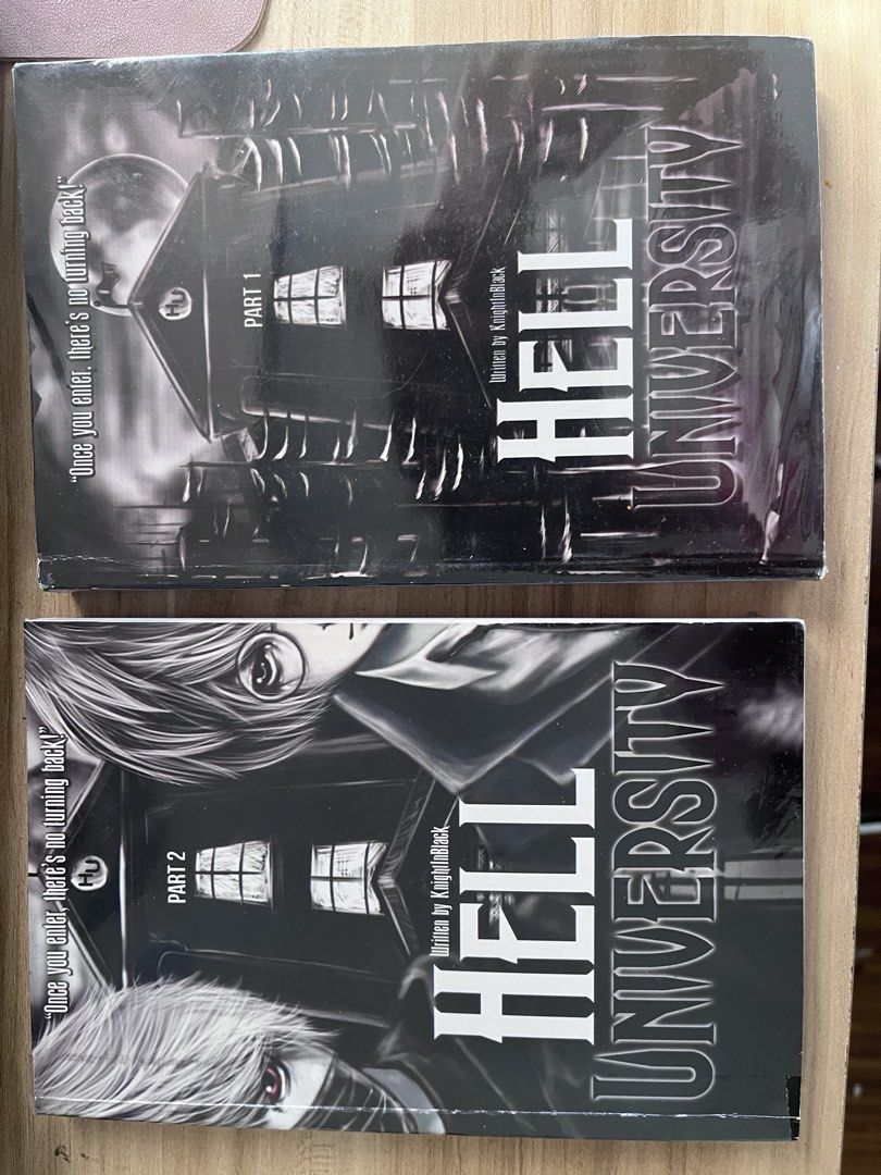 Hell University Part 1 & 2 by KnightloBlack (Category: Storybooks) located in Manila. Submitted by exil3e (Listing ID 1424714084, Image 1). Description: Good condition used once can be sold separately (150 each) 200 for bundle.