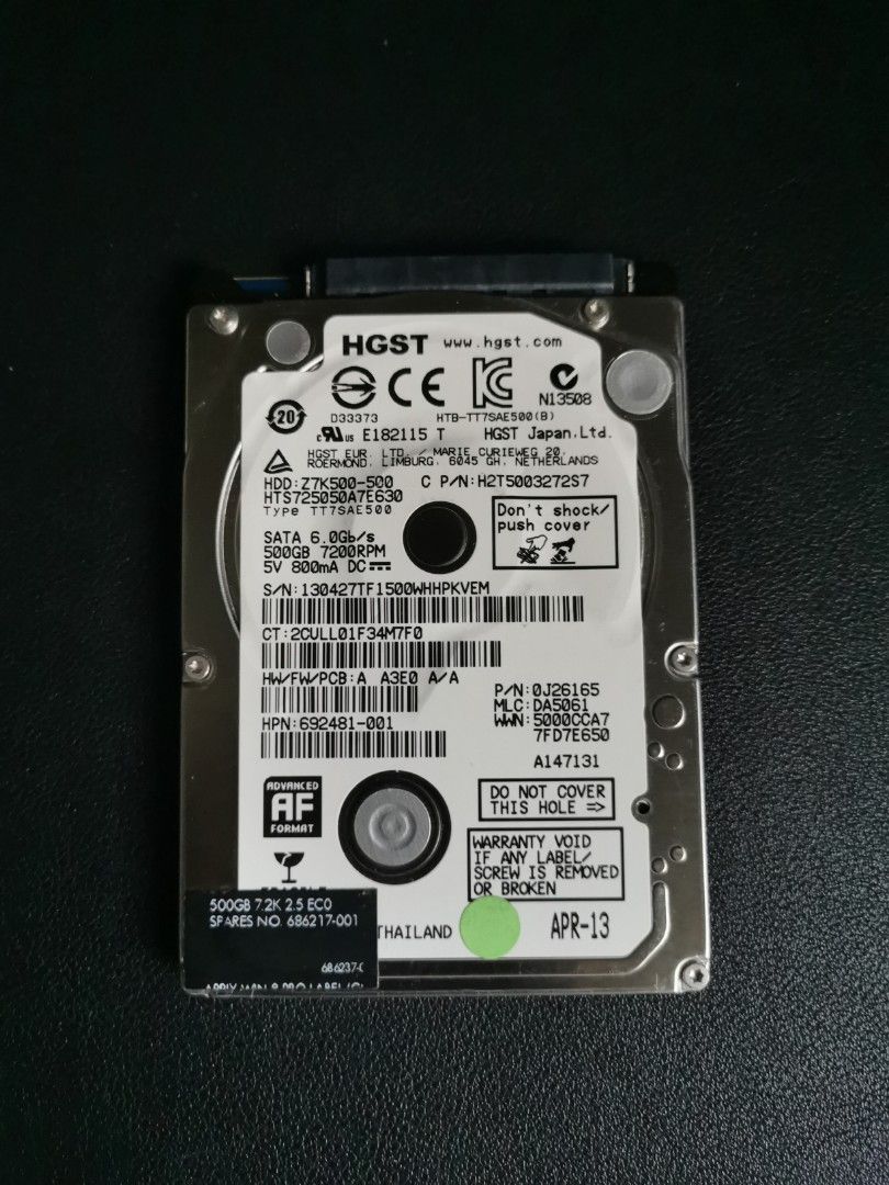 HGST 2.5" SATA HDD 500GB