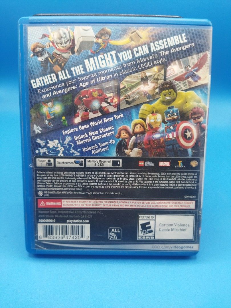 LEGO Marvel Avengers ( JPN ) (Category: PlayStation) located in Mandaluyong City. Submitted by sykarla1 (Listing ID 1424775244, Image 3). Description: PSVITA game Pre owned R- ( JPN ) good working condition Cash on delivery available via lalamove meet up available mandaluyong near by please fallow in FB page; Gamers hub Note For customer trust & confidence we Send actual video/ picture before We ship. Thank you .