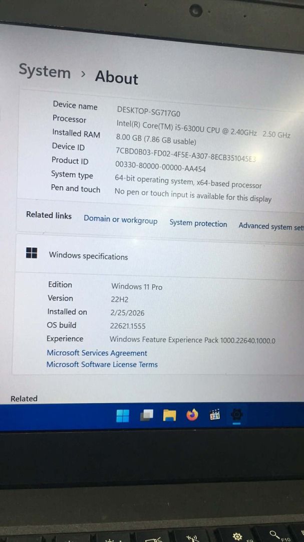 LENOVO LAPTOP i5 6TH GENERATION (Category: Laptops & Notebooks) located in Quezon City. Submitted by colisricky75597 (Listing ID 1424724956, Image 2). Description: LENOVO LAPTOP i5 6TH GENERATION 8GB/128 SSD WINDOWS 11 PRO READY TO USE FREE BAG.