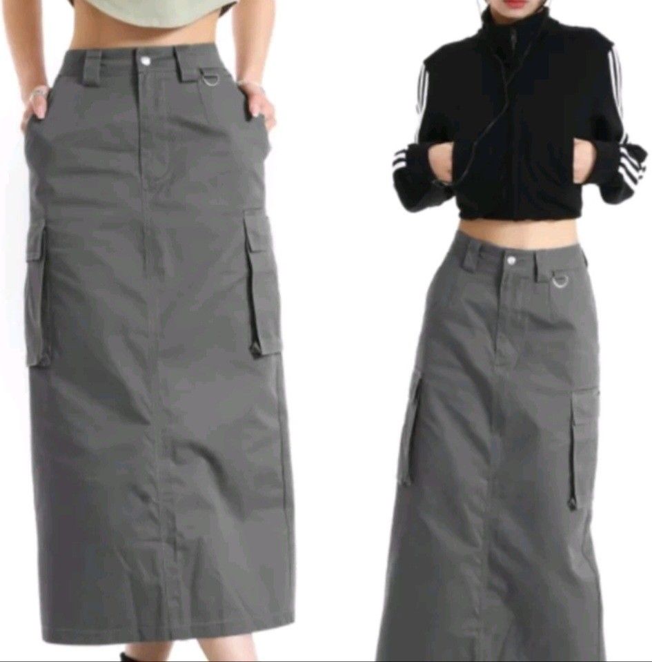 Long Cargo Skirt (Dark Gray) (Category: Skirts) located in Manila. Submitted by li.daniel (Listing ID 1424792762, Image 1). Description: —never worn —size; m (23-26).
