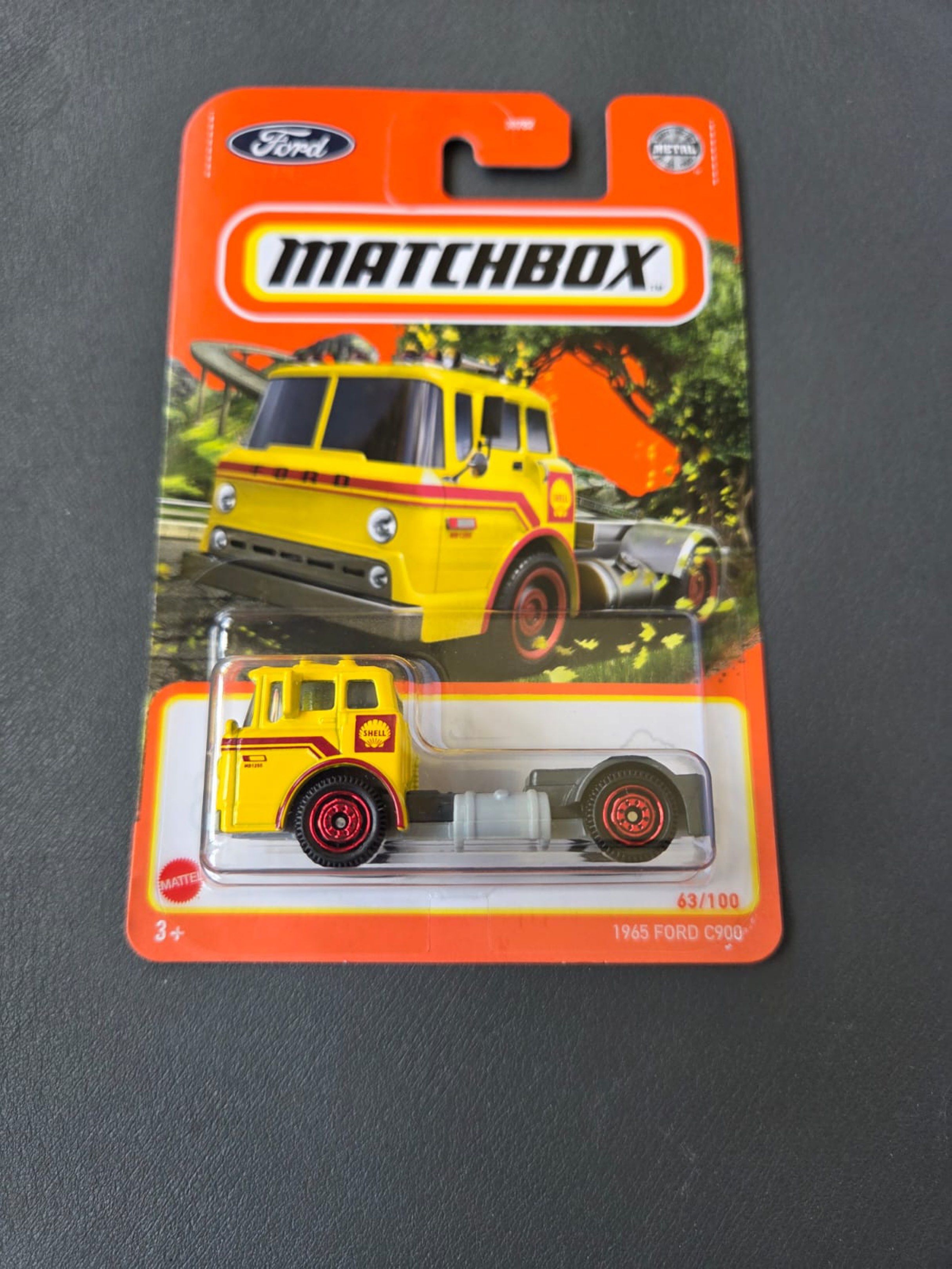 matchbox 1965 ford c900 truck cab shell yellow red Hot Wheels