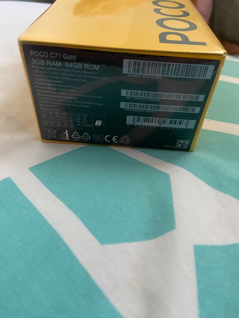 POCO C71 Smartphone | 3+64 GOLD Color, Powerful octa-core processor, Immersive 6.88" display (Category: Android Others) located in Imus. Submitted by thetiptoptrend (Listing ID 1424790656, Image 2). Description: GOOD DEAL‼️❣️ POSITIVE REVIEWS FROM CUSTOMERS PWEDENG PWEDE LALO NA SA STUDYANTE, BUSINESS‼️ STILL SEALED NEVER OPEN✨ SPECS: POCO C71 Smartphone 3+64GB, Powerful octa-core processor, Immersive 6.88" display GOLD COLOR CAN MEET UP PUREGOLD
